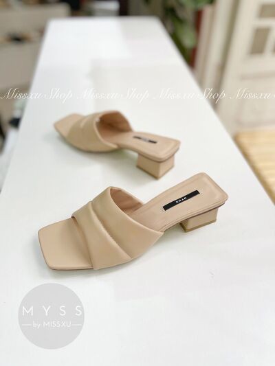 Giày guốc nữ quai ngang chạy chỉ giữa 3cm thời trang MYSS - SU113