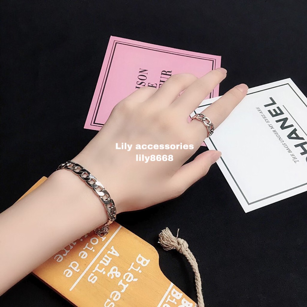 Chain Bracelet vòng tay titan dây xích cho nam nữ không gỉ không đen vòng tay cho cặp đôi