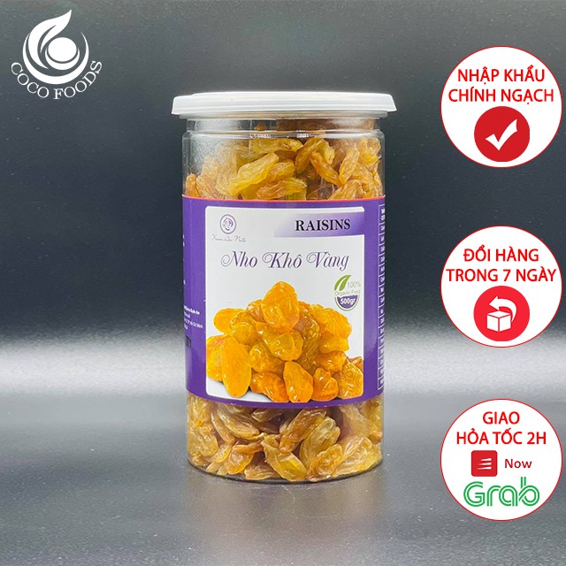 Nho Khô Vàng Ấn Độ Không Hạt Trái Cây Sấy Không Đường - Coco Foods