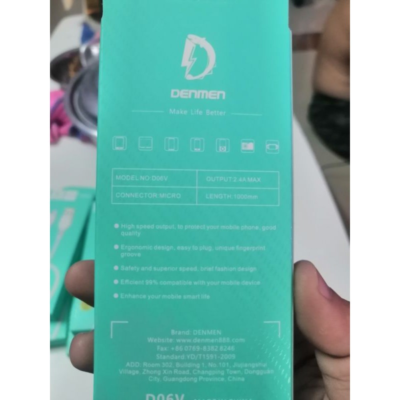 [chính hãng]cáp sạc DENMEN D06 chân micro samsung