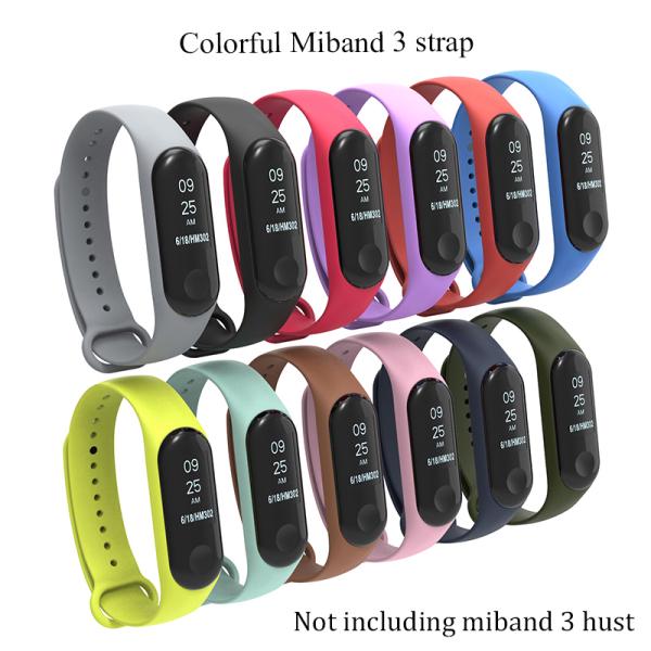 Dây đeo silicone thay thế màu trơn cá tính cho Xiaomi mi band 3