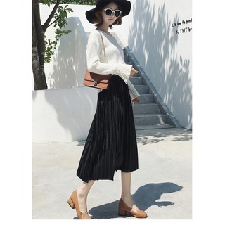 Chân váy dập ly dáng dài