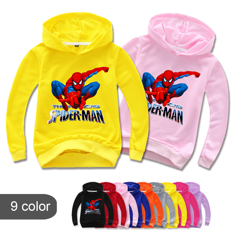 Áo Hoodies Có Nón Dài Tay In Hình Người Nhện Cho Bé