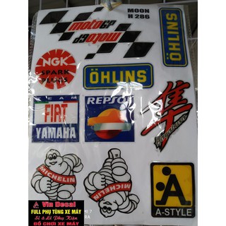 Tấm Tem dán xe chữ MOTO GP, LOGO MICHELIN, A-STYLE - dochoixemay