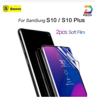 Bộ 2 Miếng Dán Cường Lực Baseus Galaxy S10 / S10 Plus - Cảm Ứng Vân Tay Được - Dán dẻo Full màn hình