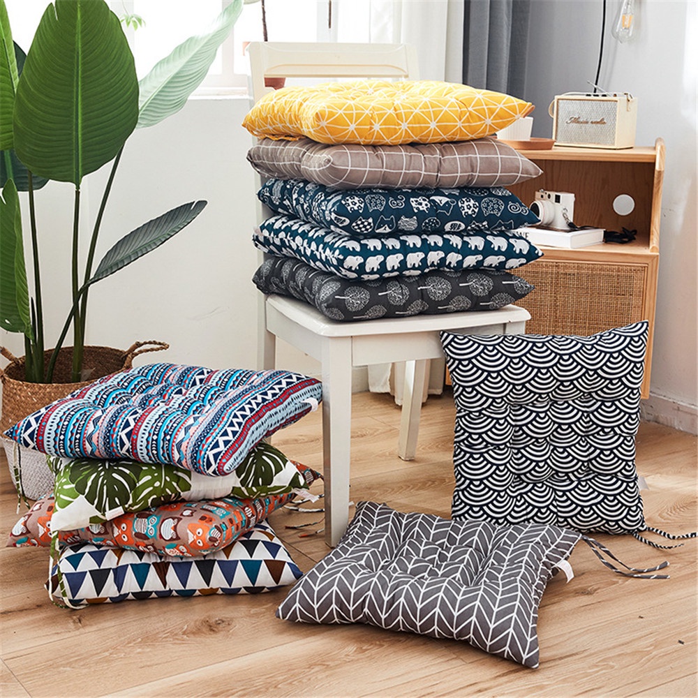 Đệm lót ghế ngồi bằng vải lanh cotton 40*40cm