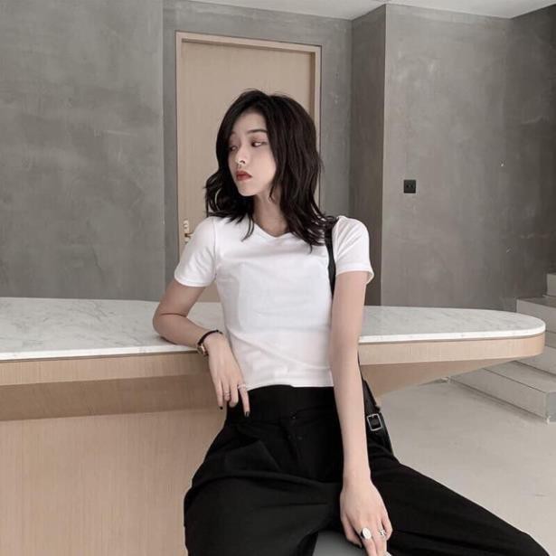 Áo thun nữ croptop tay ngắn đẹp ôm body unisex  DUKO FASHION | BigBuy360 - bigbuy360.vn