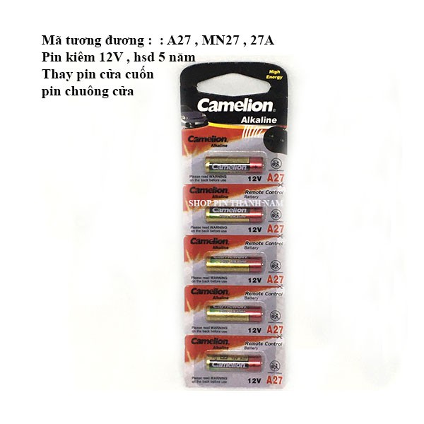 5 viên A27 Camelion 12V thay chìa khóa cửa cuốn