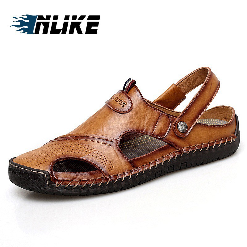 Giày sandal da thật size lớn cho nam
