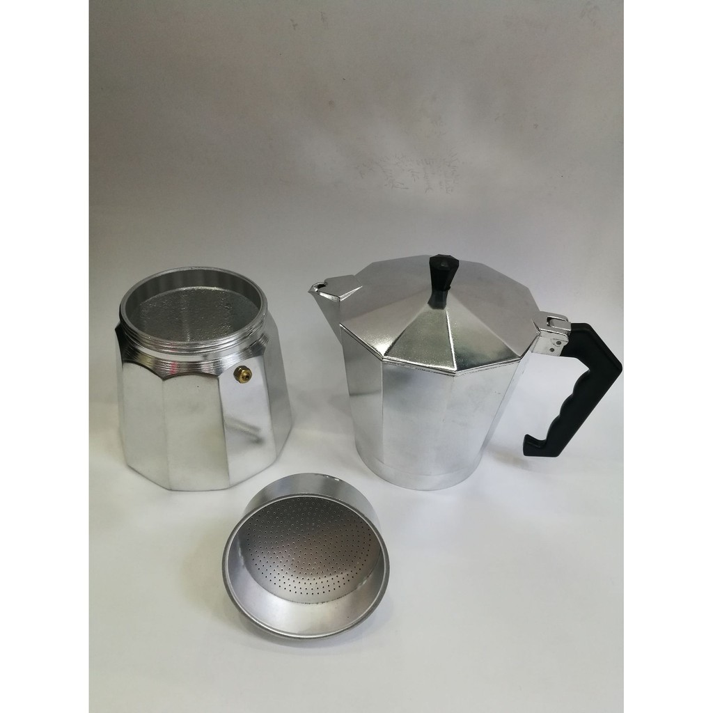 Ấm pha cà phê 300ml 6cup, ấm pha cà phê moka express cappuccino Aluminum Nhôm cao cấp