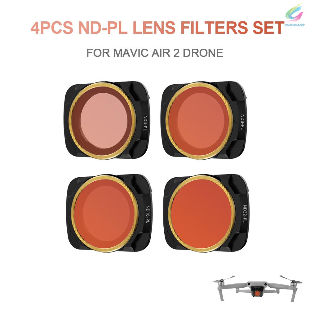 for DJI Mavic Air 2 Drone 4pcs Lens Filter Set ND4-PL ND8-PL ND16-PL ND32-PL Filter Combo Multi-coated Filters Camera Lens Glass[fun]