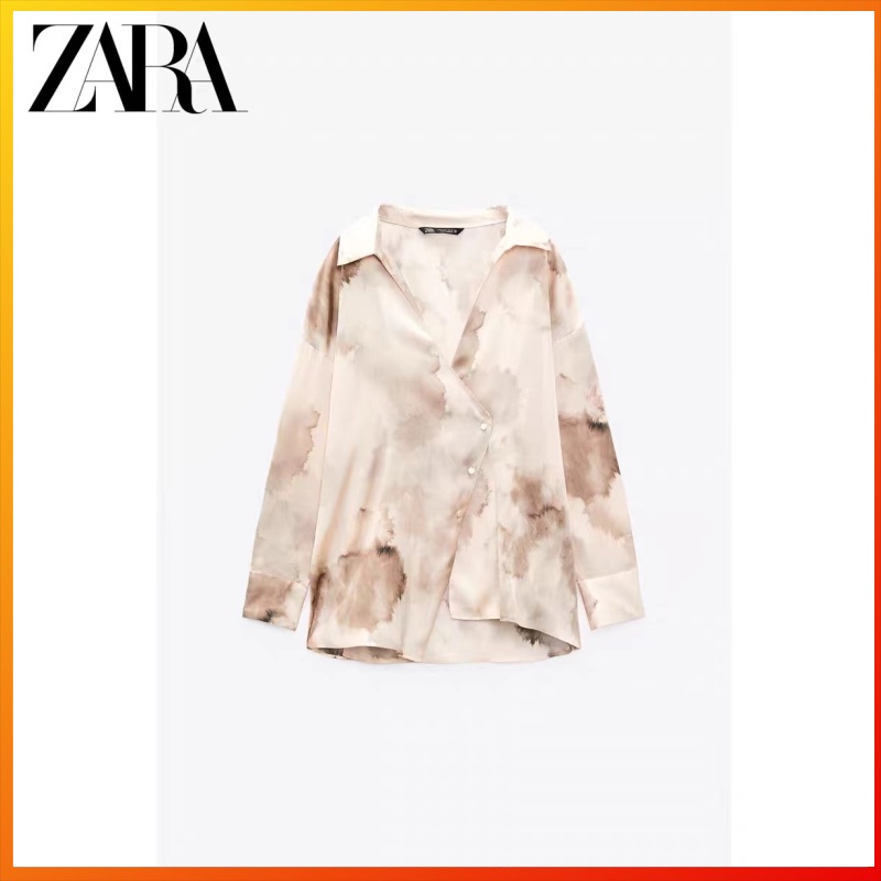 Zara Áo Sơ Mi In Họa Tiết Thời Trang Thanh Lịch Cho Nữ