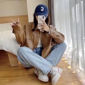 Áo khoác da nữ, áo khoác da croptop năng động cá tính phong cách Hàn Quốc 2021