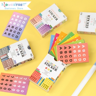 Flowertree Sticker Bộ 48 cái nhãn dán trang trí hình chữ cái nhiều màu