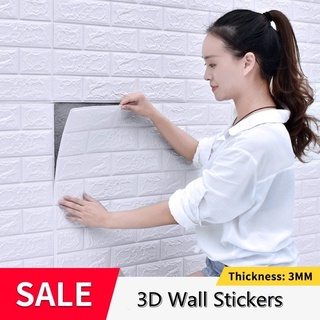 Miếng dán tường xốp họa tiết gạch 3D chống va chạm trang trí phòng khách phòng ngủ cho bé