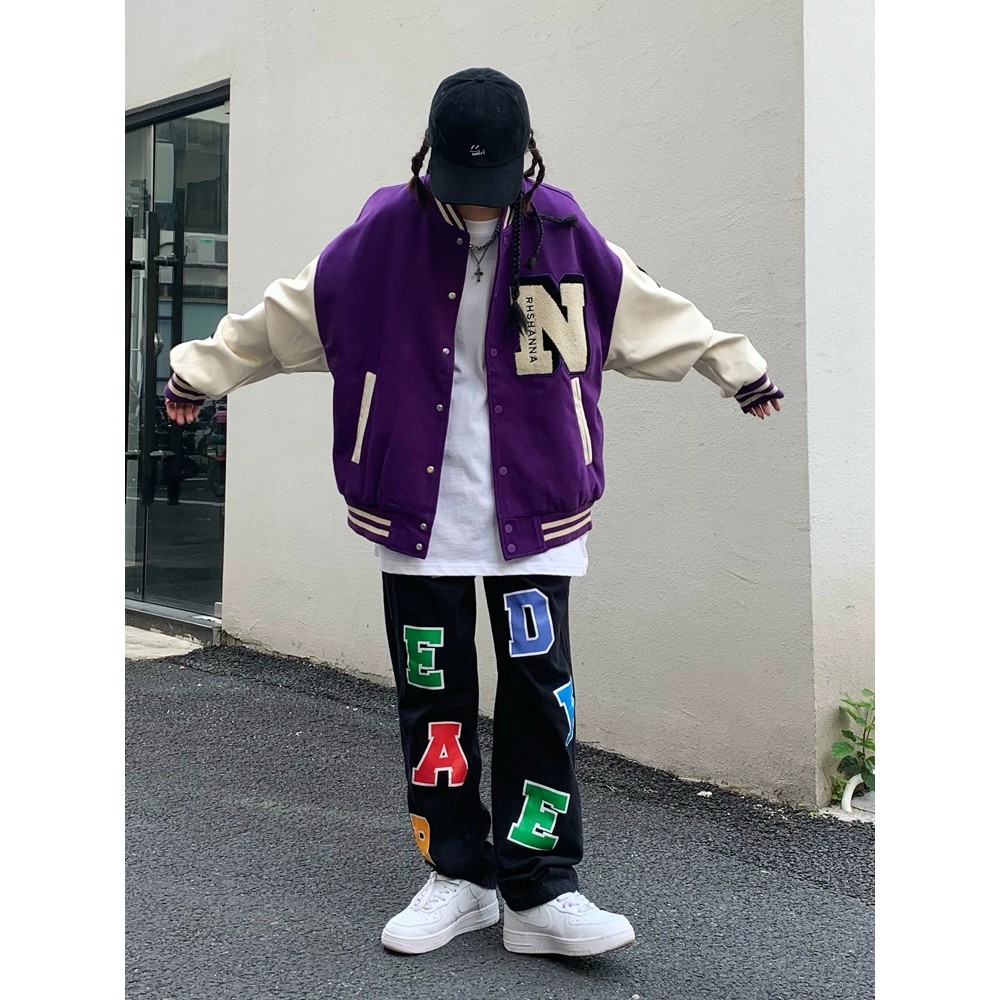 Áo khoác Unisex form rộng NSTAR áo bomber nỉ phối tay phong cách Hàn Quốc_VIETSTAR