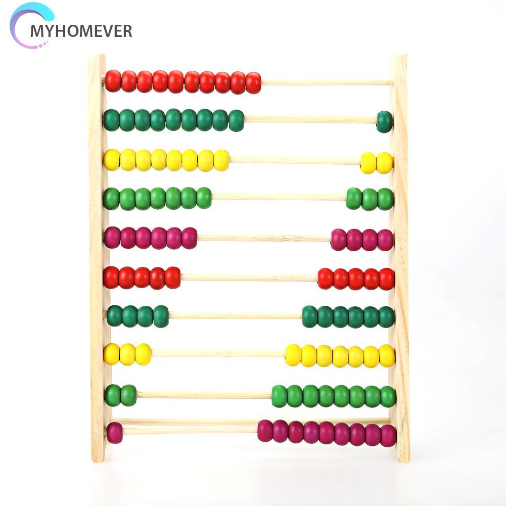 Pop It Fidget Đồ chơi Wooden Abacus Children Counting Number Maths LearningĐồ chơi(Bead Color Random)