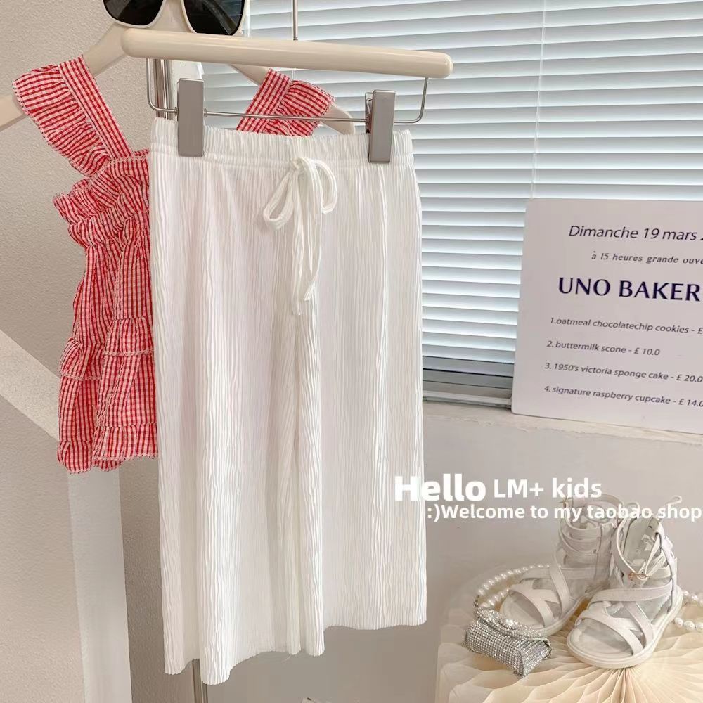 [Babycat] Hàng Có Sẵn Quần Ống Rộng Chống Nhăn Phong Cách Nhật Bản Hàn Quốc Thời Trang Mùa Hè Dành Cho Bé Gái 2022