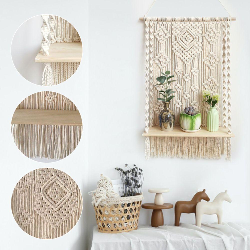 LONTIME Giá Đỡ Chậu Hoa Macrame Đan Tay Phối Tua Rua Nghệ Thuật Phong Cách Boho Dành Cho Phòng Khách