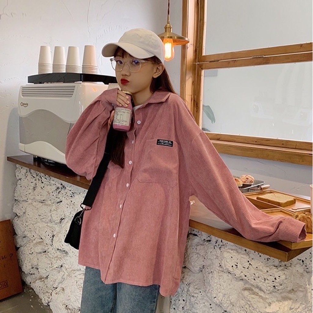 Áo Sơ Mi Form Rộng 💖 𝘍𝘳𝘦𝘦𝘴𝘩𝘪𝘱 💖 Sơ Mi Khoác Nhung Tâm Style Hàn Quốc Uzllang ( Ảnh Thật / Sẵn ) | BigBuy360 - bigbuy360.vn