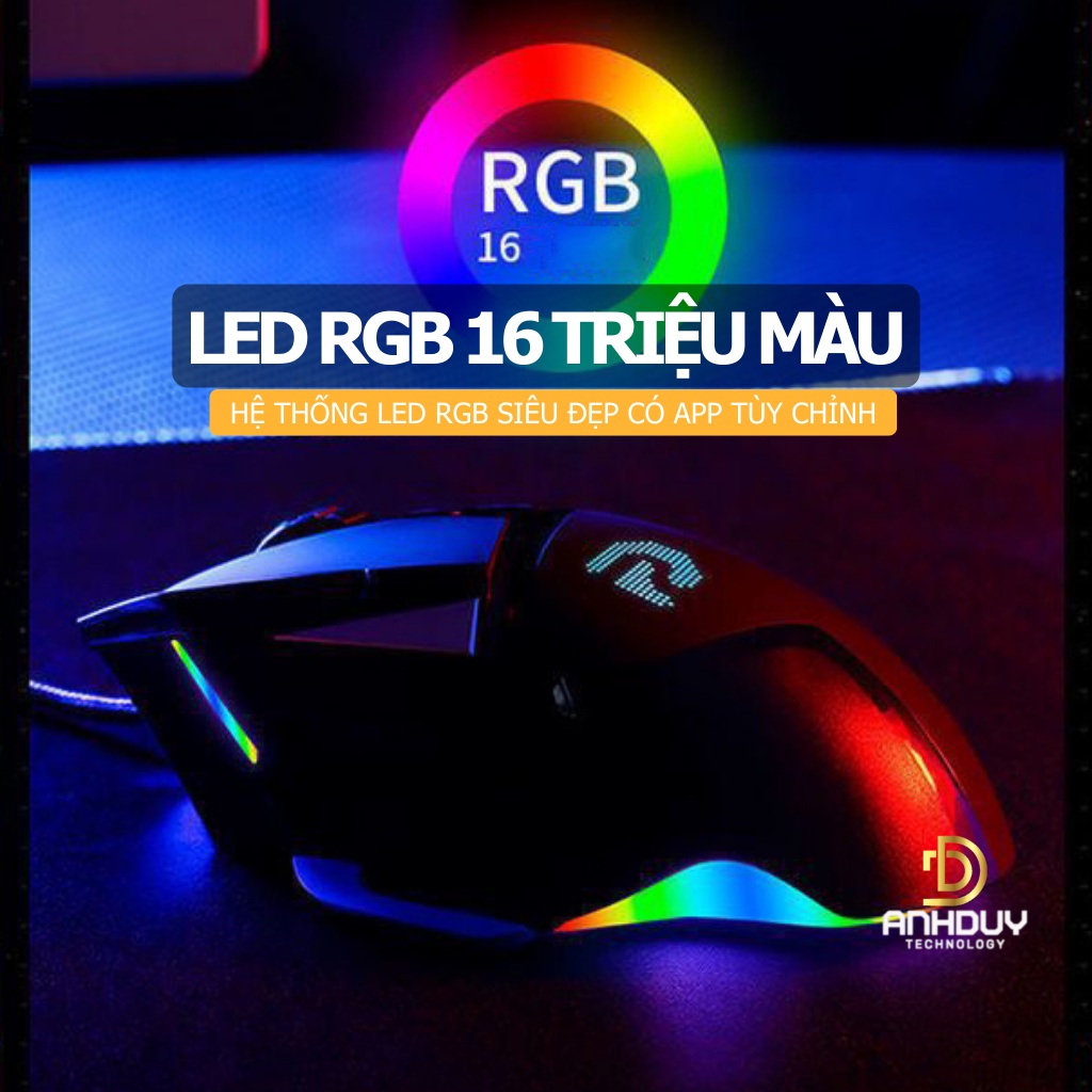 Chuột gaming có dây Logistics G502 DPI 7200 Led RGB có App riêng tùy chỉnh DPI Led gán phím đỉnh cao chuột chơi game