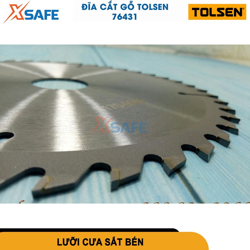 Đĩa cưa gỗ 185mm Tolsen 76431, đĩa cắt size 185mm*40 Răng và 185mm*60, hợp kim thép cao cấp, bền bỉ [CHÍNH HÃNG][XSAFE]