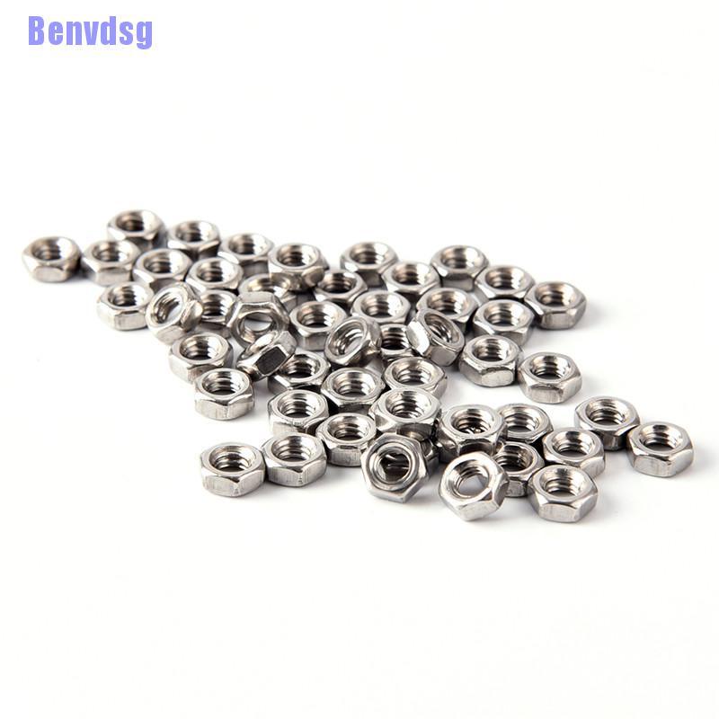 Bộ 50 đai ốc lục giác bằng thép không gỉ m3 / m4 / m5 /
