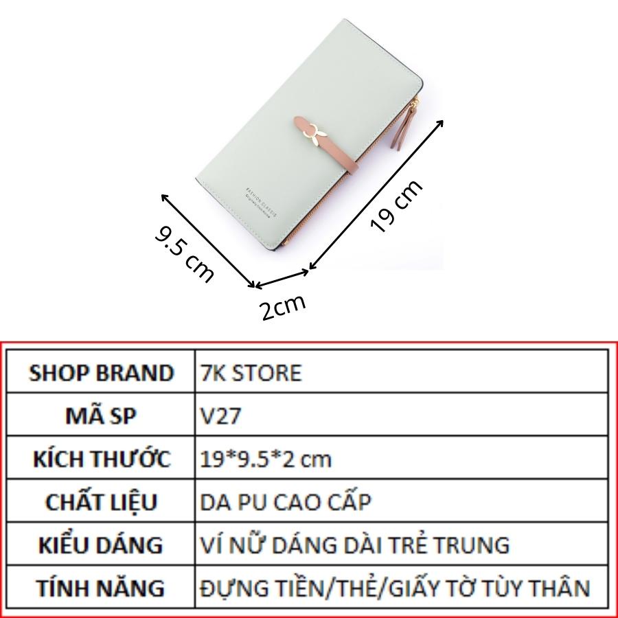 Ví nữ dáng dài cầm tay đẹp Hàn Quốc trẻ trung nhiều ngăn cao cấp đựng tiền 7K STORE V27