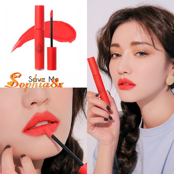 [Auth Hàn] Son Kem Lì 3CE Velvet Lip Tint Save Me Màu Cam San Hô Neon