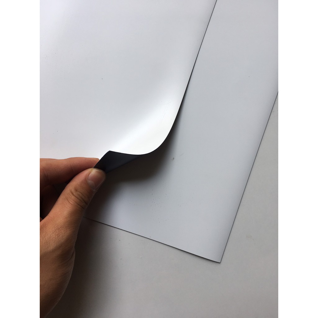 A4 dày 0.75mm nam châm dẻo phủ nhựa trắng, viết bảng được