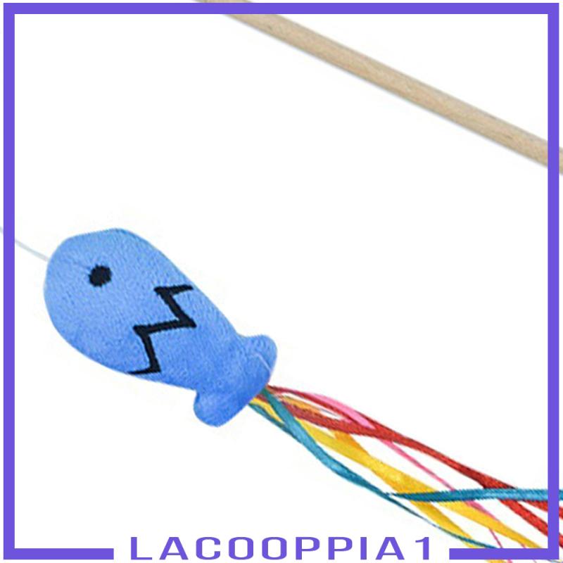 [Lacooppia1] Đồ Chơi Gậy Tương Tác Với Mèo Dây Ruy Băng Nhiều Màu Sắc Và Chuông Cho Mèo Cưng