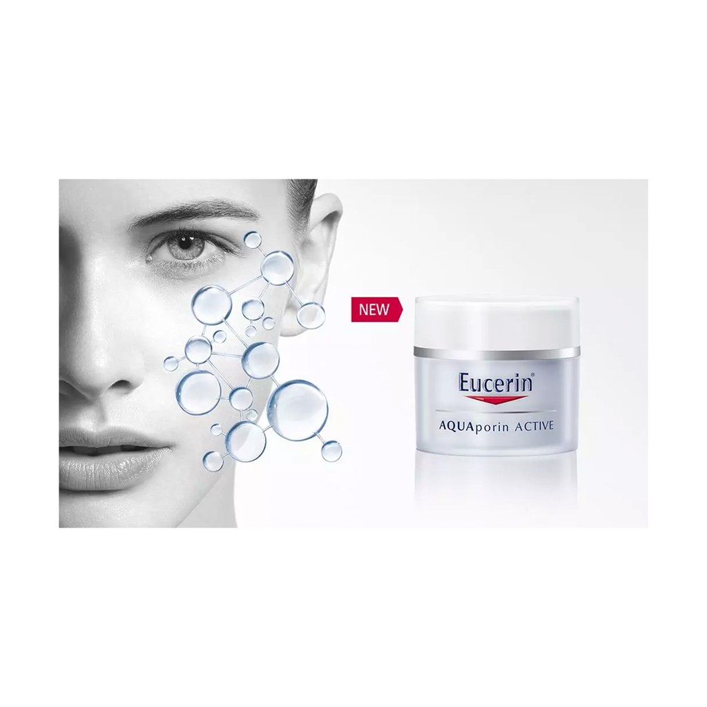 EUCERIN AQUA PORIN ACTIVE FOR NORMAL TO COMBINATION SKIN 50ML - Kem dưỡng ẩm dịu nhẹ cho da thường đến da hỗn hợp