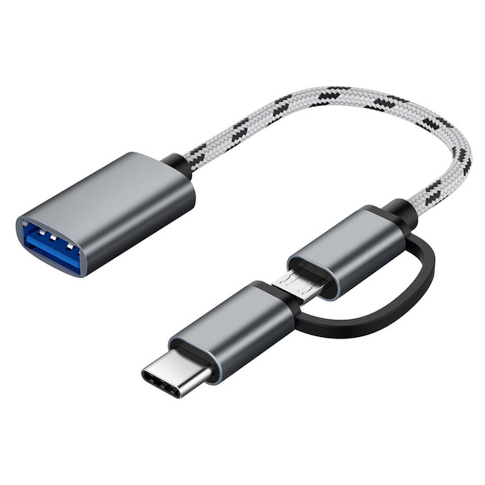 Bộ chuyển đổi 2 trong 1 USB 3.0 OTG Cáp nylon bện Cáp USB C Đồng bộ hóa dữ liệu