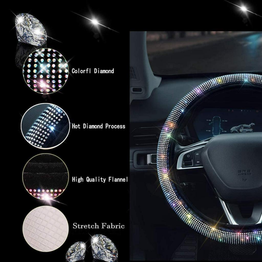 Bọc vô lăng bọc vô lăng ô tô SEAMETAL đính pha lê long lanh cho xe hơi SUV