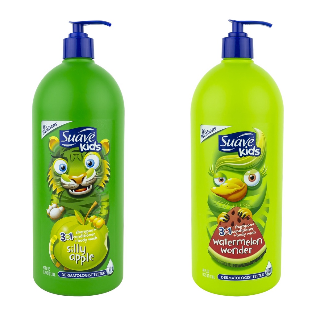 Sữa Tắm, Gội Và Xả Cho Trẻ Em Suave Kids 3 In 1 Của Mỹ 1,18 lít