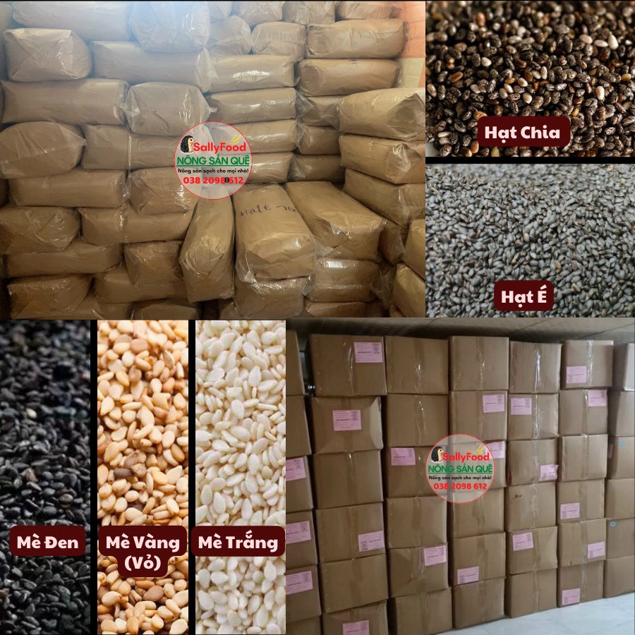 Mè Vàng Nguyên Vỏ Mè Đen Mè Trắng Hữu Cơ SallyFood 250g 500g 1kg Hạt Vừng Đen Trắng Vàng Organic Sạch Sống Chưa Rang