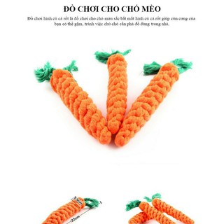 Đồ chơi cà rốt bện thừng cho chó mèo