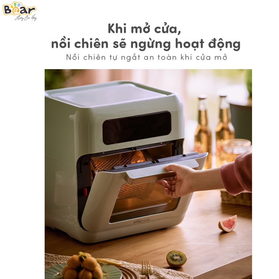 Nồi Chiên Không Dầu Bear 10L Thiết Kế Kiểu Dáng Lò Chiên, Công Nghệ Air Bomb Chiên Không Dầu - A15V1