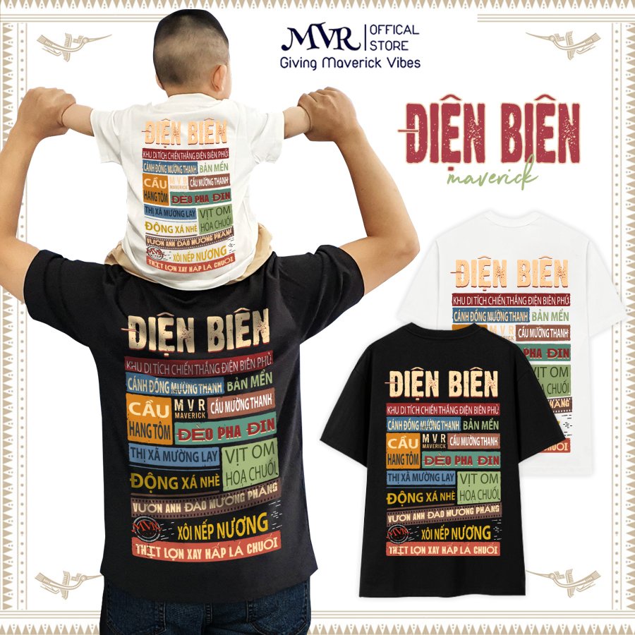 Áo thun Điện Biên form rộng unisex người Dien Bien ao cặp gia đình phông cotton fact under localbrand MVR BB4139