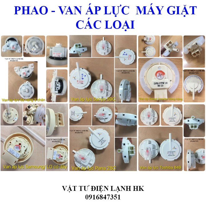 Phao máy giặt - Van áp lực nước MG các hãng Sanyo Panasonic Toshiba Samsung LG (chọn loại như hình) - cảm biến mức nước