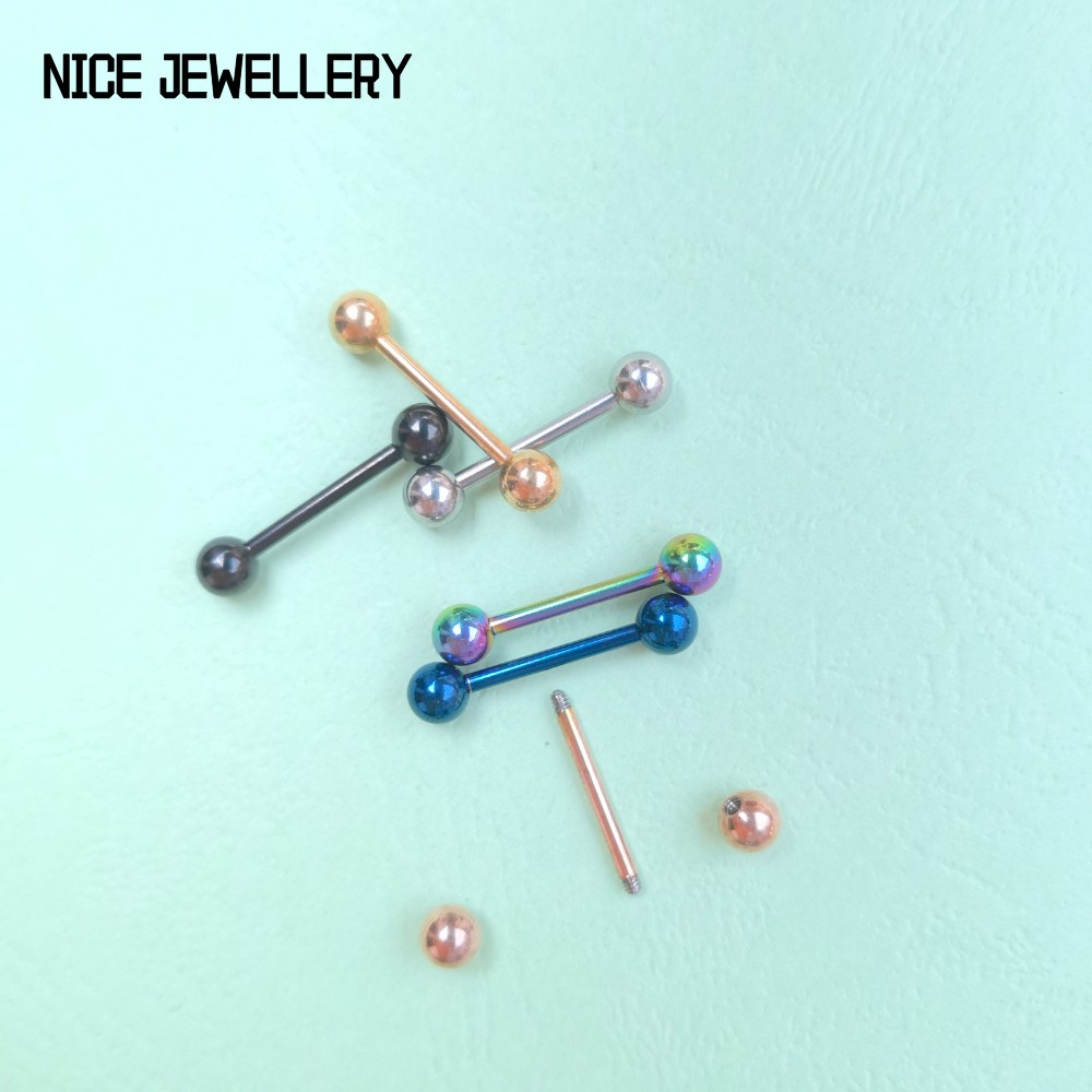 Khuyên Lưỡi Dài 14mm Bằng Thép Titan 316L Chống Dị Ứng Đa Năng