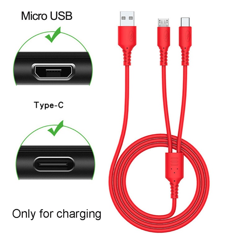 Dây Cáp Sạc Nhanh Hai Cổng Micro USB Type C Đa Năng Cho Điện Thoại/Máy Tính Bảng 1/2/ 3M