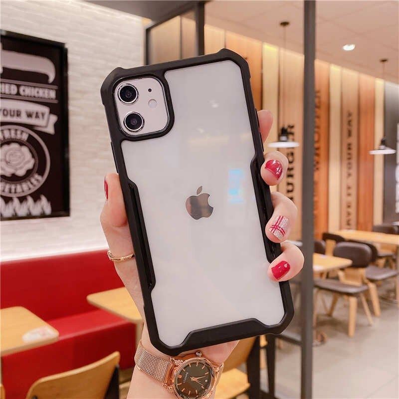 Ốp lưng iphone viền dẻo lưng trong chống sốc 4 góc 6+/6s +/7plus/X/XS/XS MAX/11 PRO MAX/12/12 PRO MAX giả XUNDD