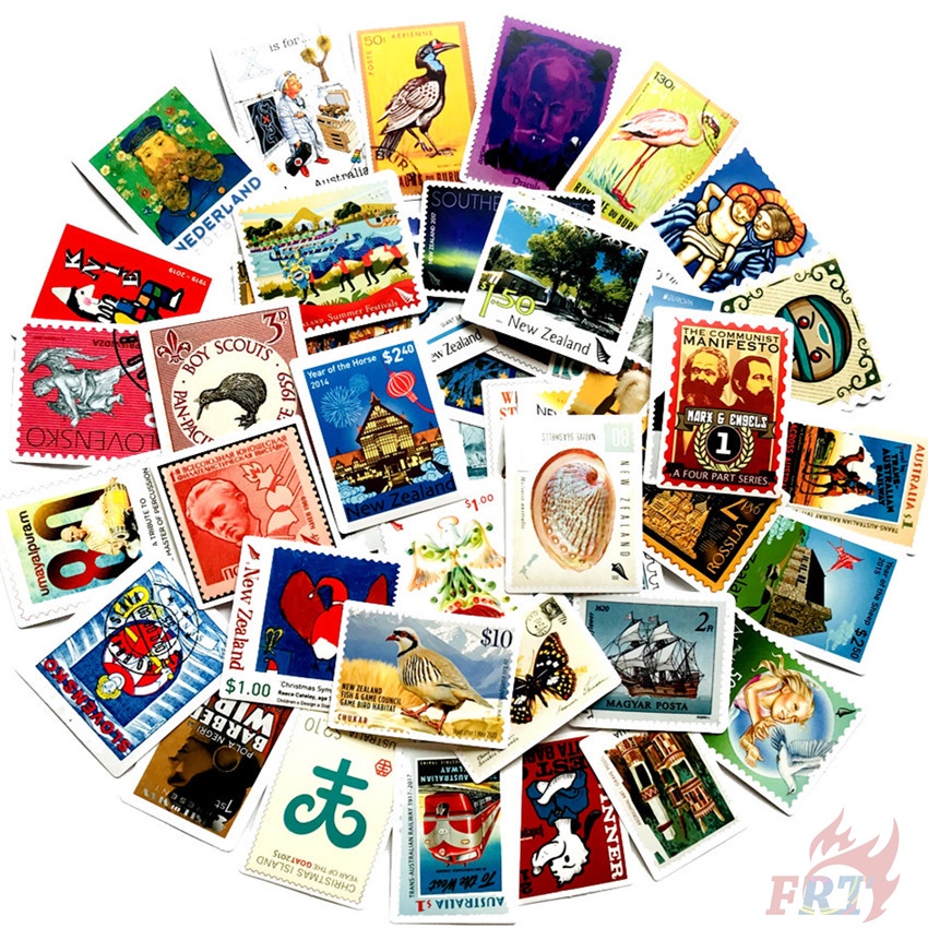 ❉ Retro Travel Stamp Series 02 Stickers ❉ 50Pcs/Set DIY Fashion Waterproof Decals Doodle Stickers