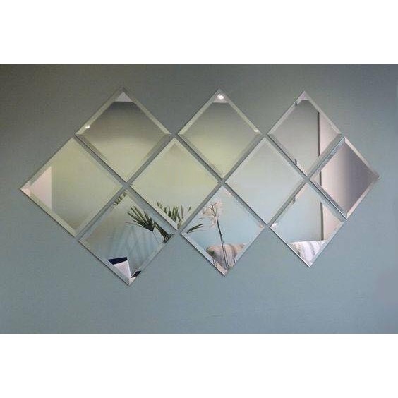 [CÓ CLIP] Gương hình thoi dán tường cỡ lớn 20x20cm gương trang trí gương decor cỡ lớn gương tráng bạc gương 3D hình thoi