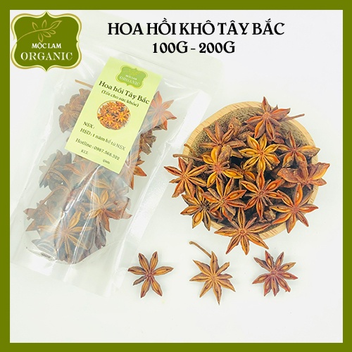 Hoa hồi khô Tây Bắc nguyên cánh chất lượng Mộc Lam Túi zíp 100g - 200g