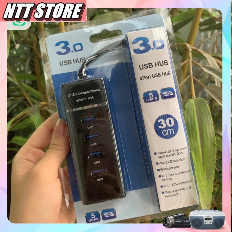 Bộ Chia USB Từ 1 Thành 4 Cổng Usb Tốc Độ 30 Dành Cho PC Laptop HDD chất NTT Store