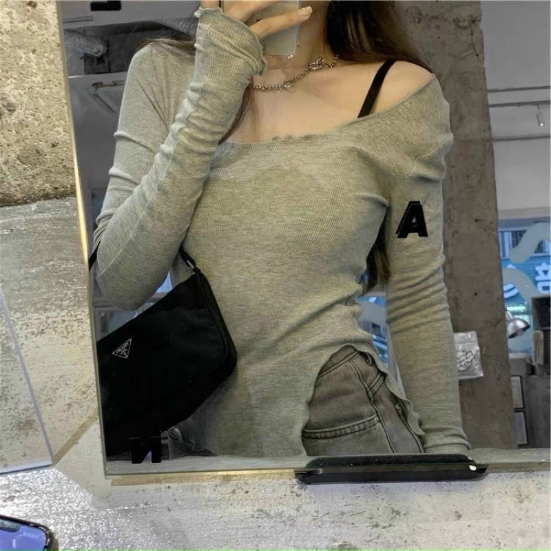 Áo thun tăm vạt lệch