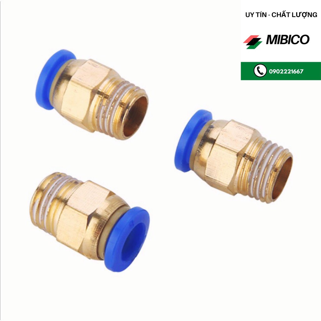 Đầu nối thẳng ren ngoài nối ống phun sương,van điện từ,xi lanh,máy nén khí,nối nhanh PC
