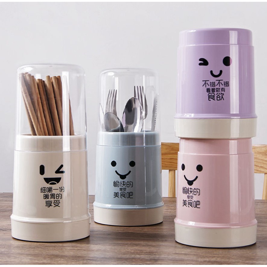 Hộp Đựng Đũa, Thìa Có Nắp Đậy Tiện Dụng Chống Ẩm Mốc